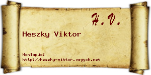 Heszky Viktor névjegykártya